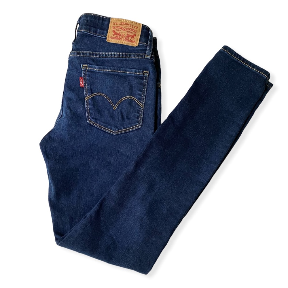 LEVIS 711 Skinny Indigo Ridge Denim Mid-Rise Jeans